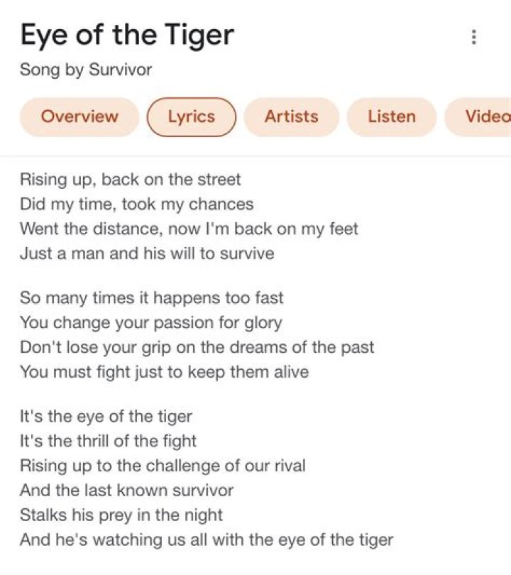 Eye of the tiger(With Lyrics) YouTube