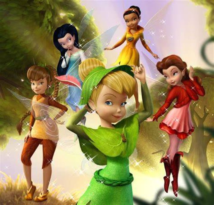 Fawn, Silvermist, Tinkerbell, Iridessa and Rosetta Disney fairies