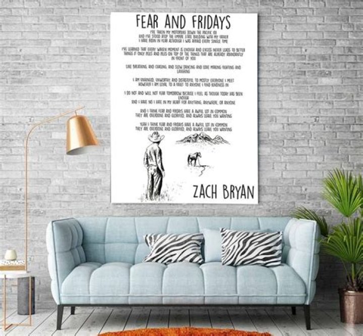 Fear and Fridays Lyrics Zach Bryan Handwritten Font Print Etsy