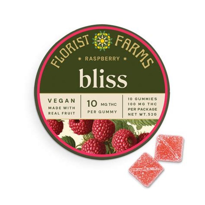 Florist Farms Golden Raspberry 10mg THC Gummies 10ct Weedmaps