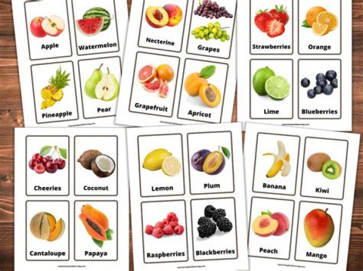 FRUITS (Real Images) 45 Flash Cards Montessori Material 3 Part