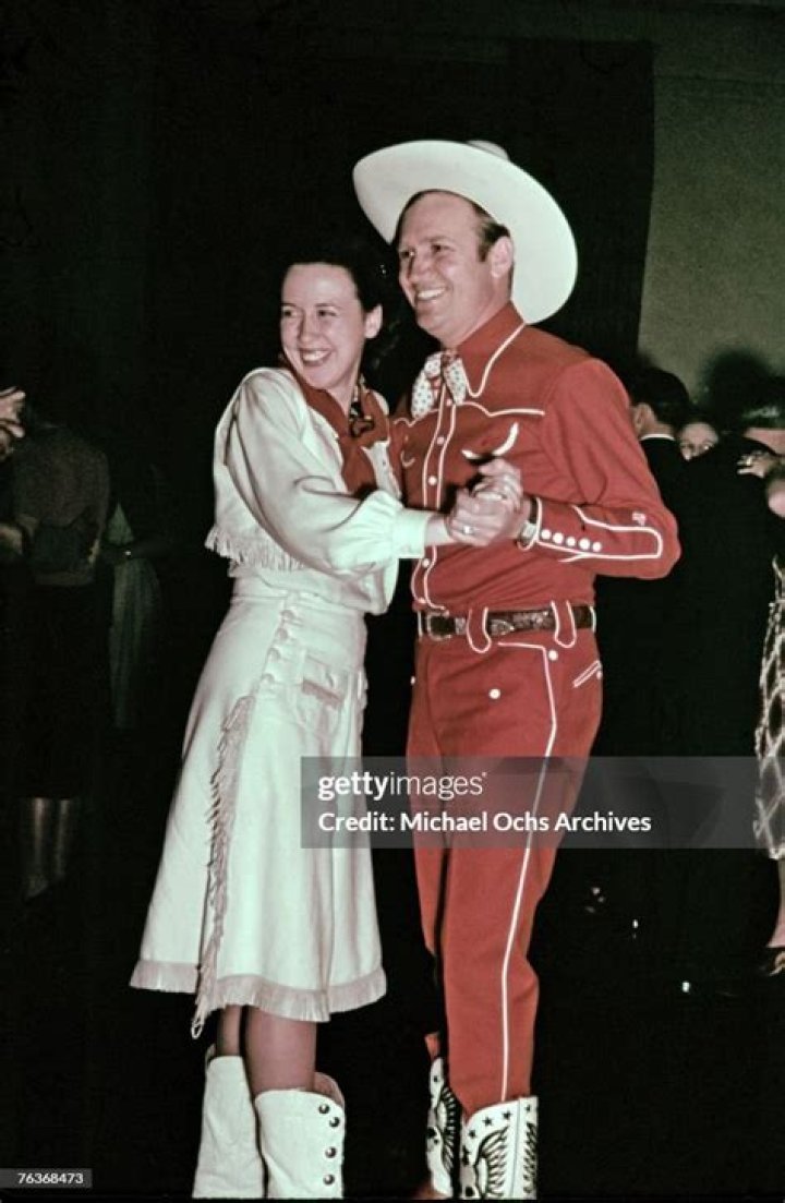 Gene Autry dances with his wife Ina Mae Spivey circa the 1940s in