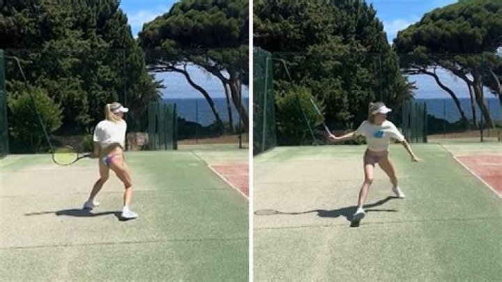 Genie Bouchard Rocks Bikini Bottoms For Tennis Workout In SaintTropez