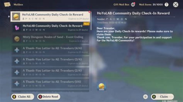 Genshin Impact Daily CheckIn Event Guide Touch, Tap, Play