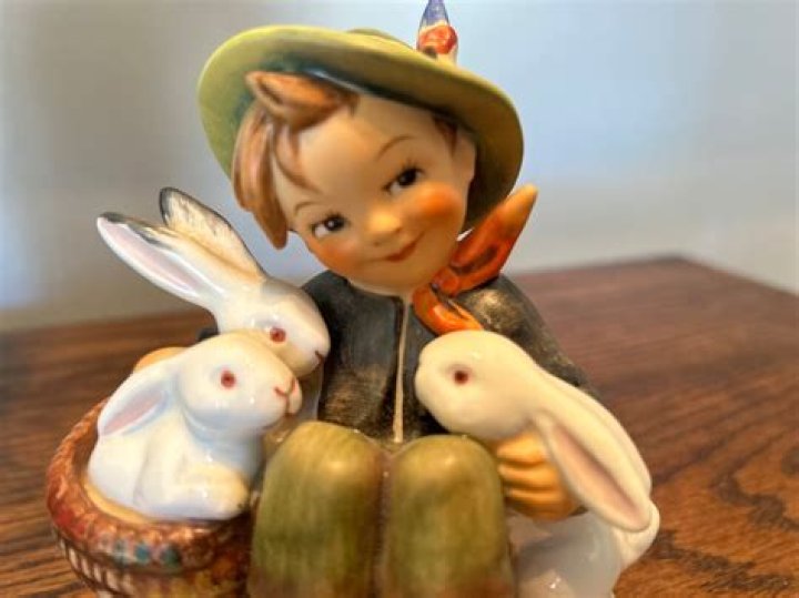 Goebel Hummel W. Germany Playmates 1970's Boy With Bunnies Etsy
