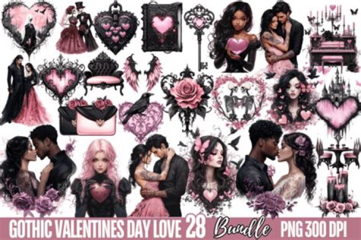 Goth Valentine's Graphic Bundle Drawing Graphic by Elliot Design