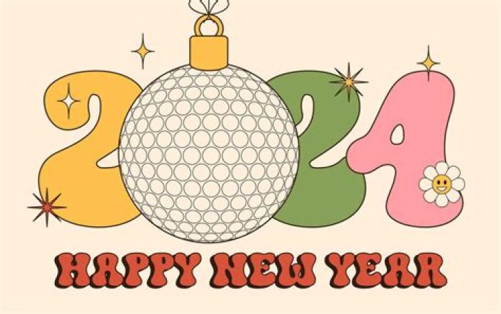 Groovy Happy New Year 2024 Retro PNG Graphic by Flora Co Studio