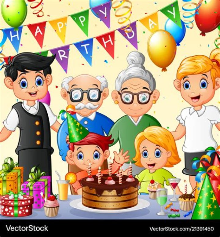 Happy family celebrating birthday Royalty Free Vector Image