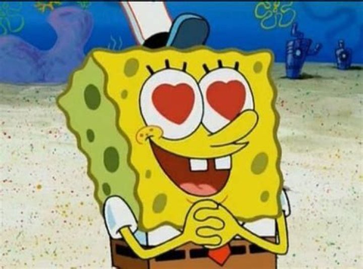 Heart eyes Spongebob Spongebob, Spongebob painting, Cute canvas paintings