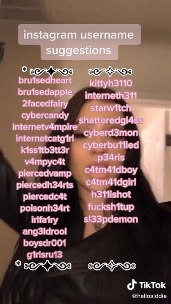 hellosiddie on tiktok 🏴&zwj;☠️ [Video] Name for instagram, Usernames for