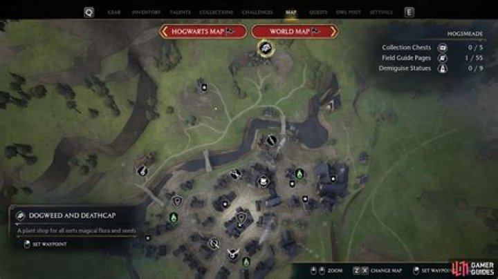 Hogwarts Legacy Dogweed and Deathcap location