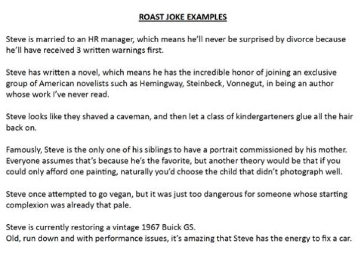 How To Write Roast Jokes Freeloljokes