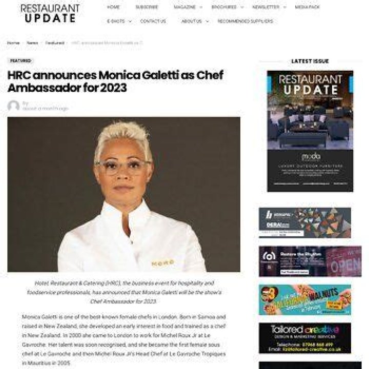 HRC announces Monica Galetti as Chef Ambassador for 2023 Eat. Drink