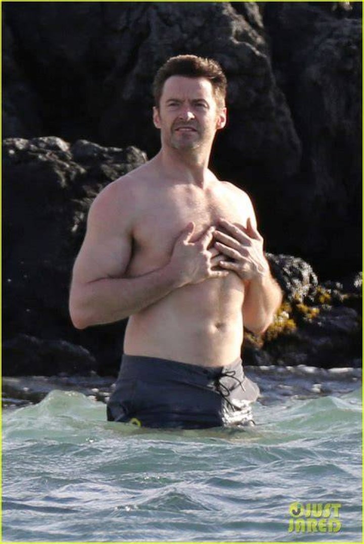 Hugh Jackman Goes Shirtless for Beach Day with Wife Deborra Lee Furness