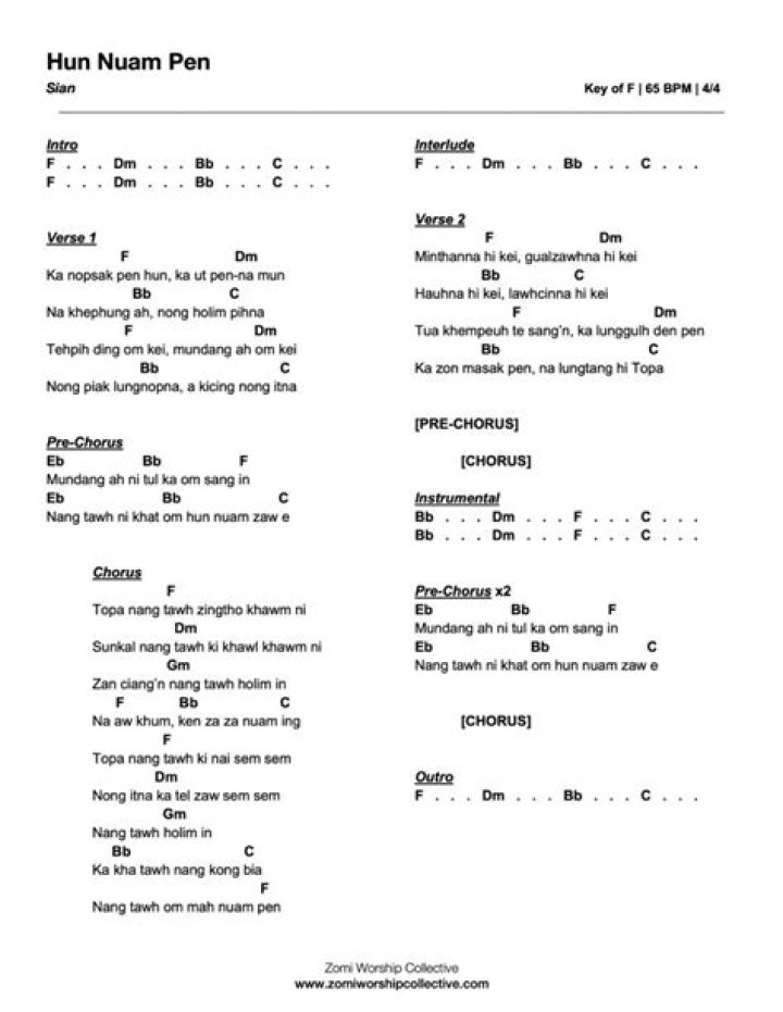 Hun Nuam Pen (FEMC Worship) Lyrics & Chords &raquo; Zomi Worship Collective