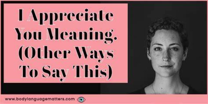 I Appreciate You Meaning. (Other Ways To Say This)