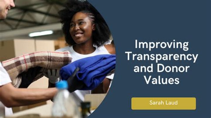 Improving Transparency and Donor Values Sarah Laud Community Engagement