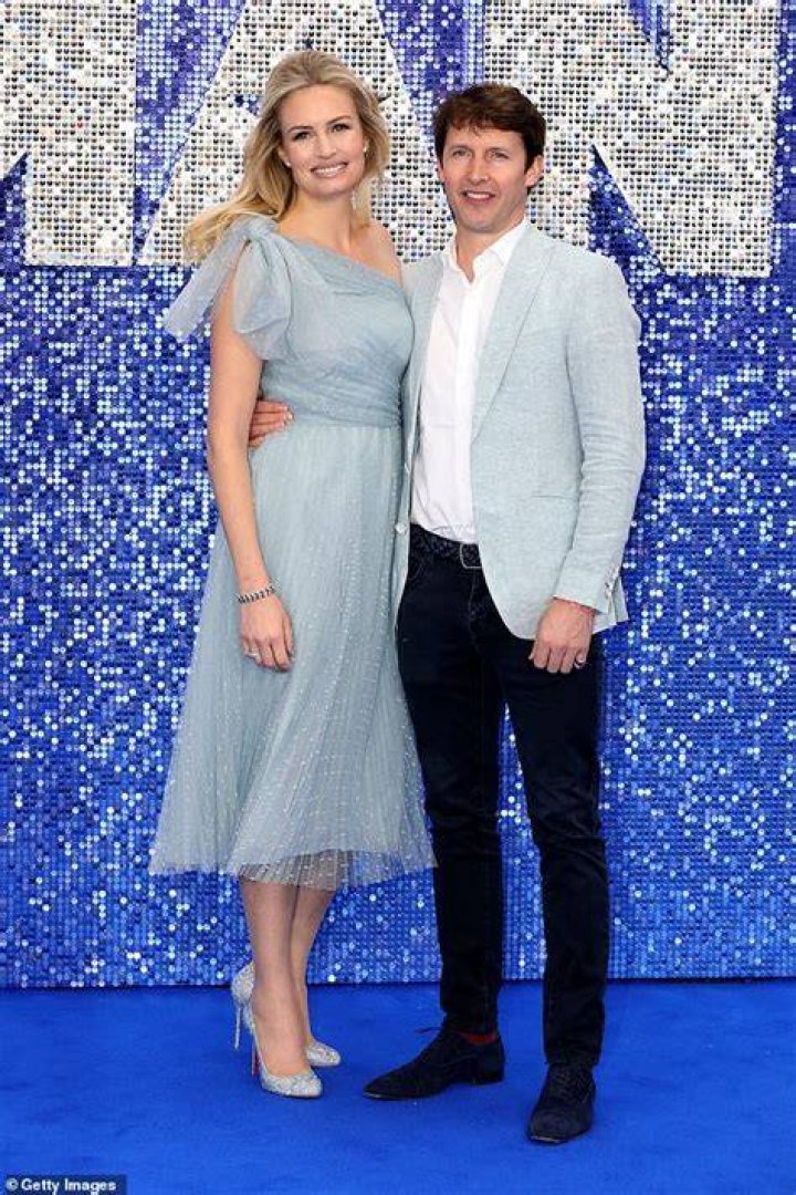 James Blunt matches his glamorous wife Sofia Wellesley in light blue