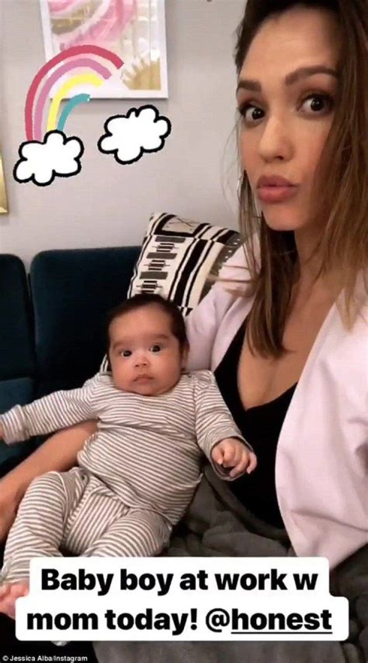 Jessica Alba shares Snapchat video of twomonthold son Hayes Daily