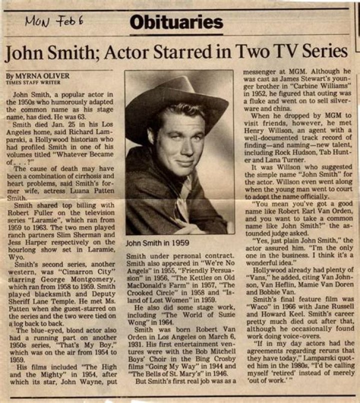 John Smith (Actor) Celebrity biography, zodiac sign and famous quotes
