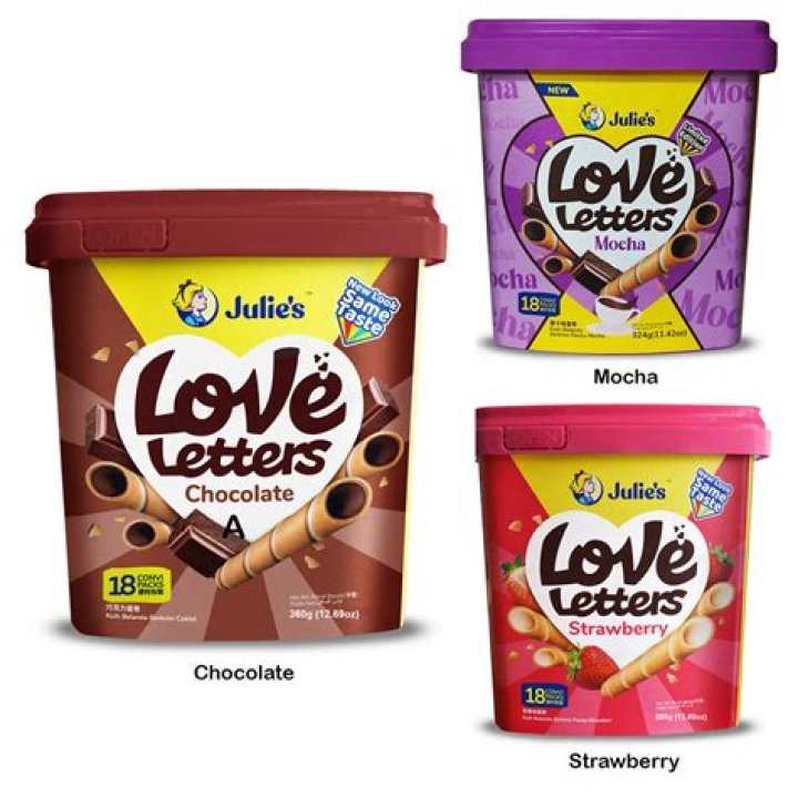 Julie&rsquo;s Love Letters Chocolate Wafer Roll 100g Shopifull