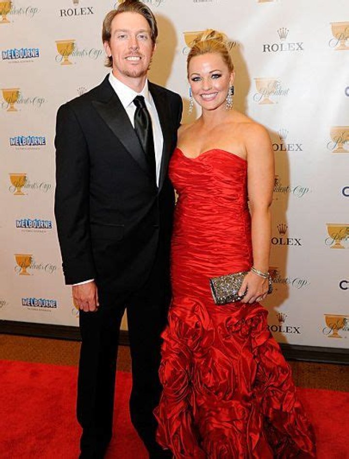 Kandi Mahan, wife of Hunter Mahan of the U.S. Team is seen on the