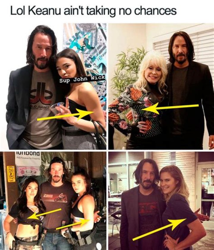Keanu Reeves Takes No Chances When it Comes to Posing for Pictures