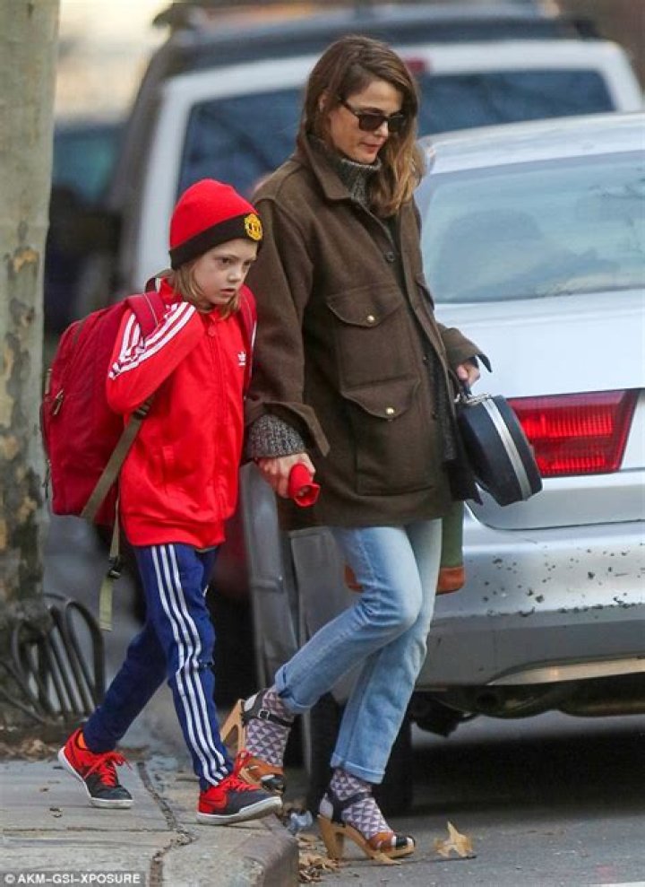 Keri Russell walks with son River amidst reports that she's 'expecting