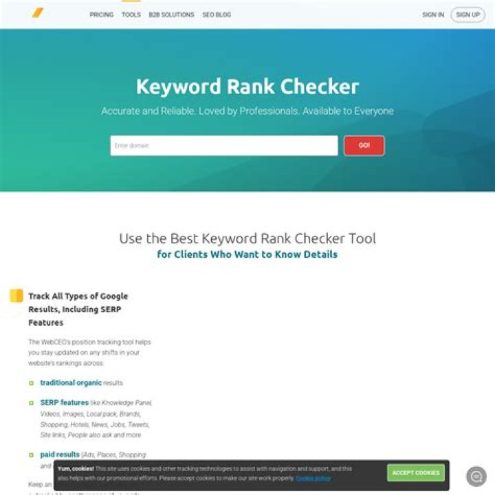 Keyword Rank Checker Tool WebCEO