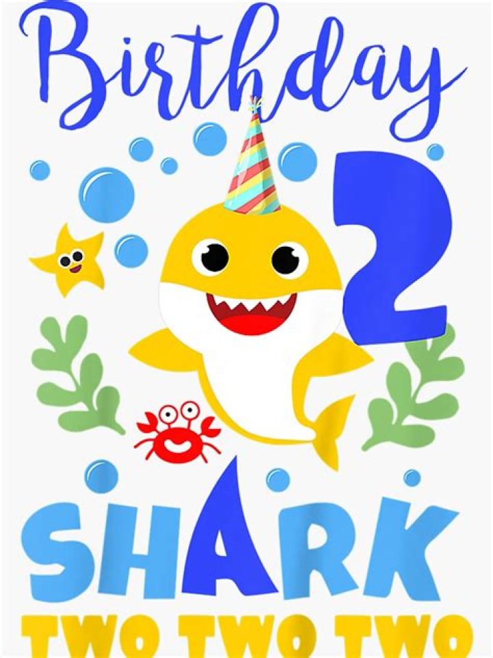 Kids Birthday Shark Baby for 2 Year Old Boy in Blue Two Two Etsy