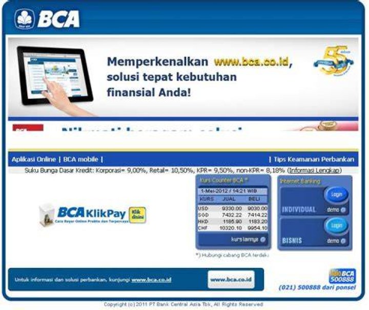 KlikBCA Individual Login Indonesia 2014