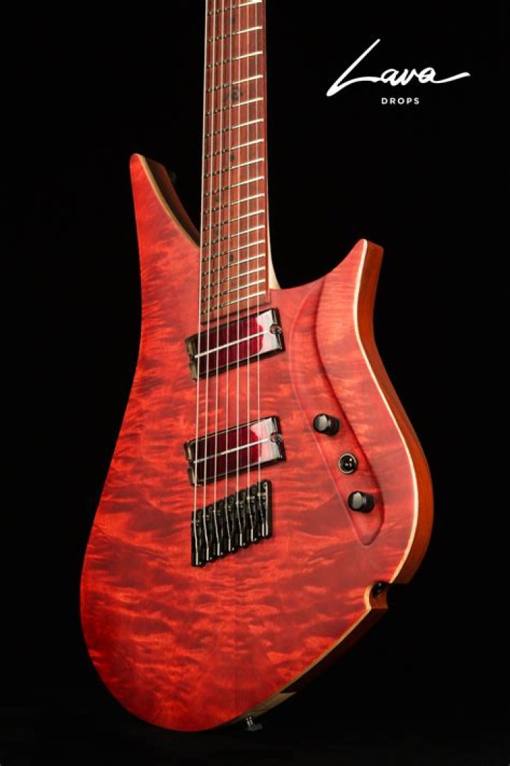 Lava Drops Guitars Infinite Red Drop 2020's Top High Gloss. Body Back