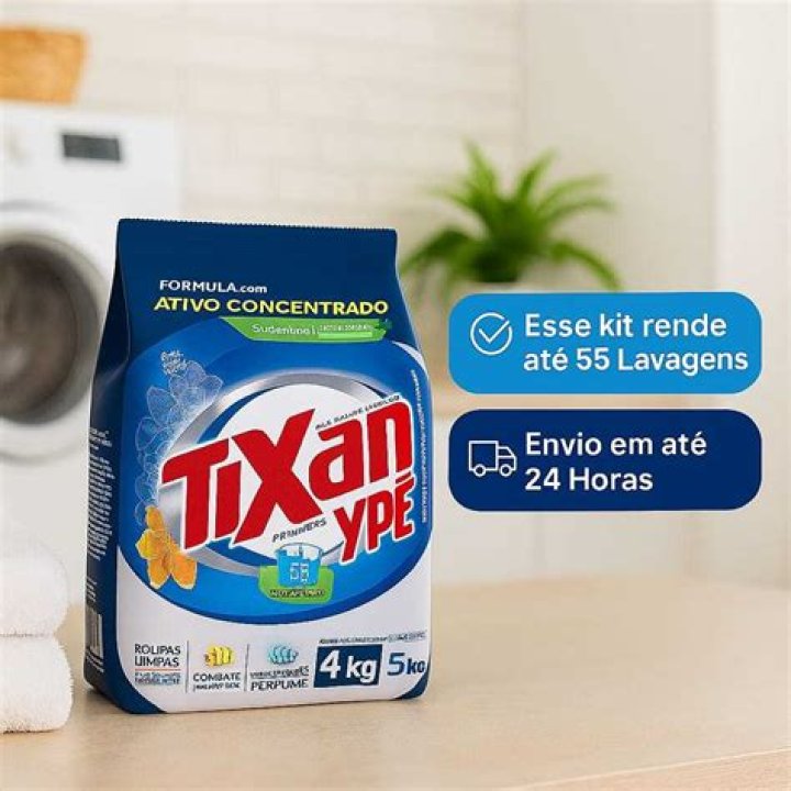LavaRoupas P&oacute; Concentrado Primavera Tixan Yp&ecirc; Caixa 1,6kg P&atilde;o de A&ccedil;&uacute;car