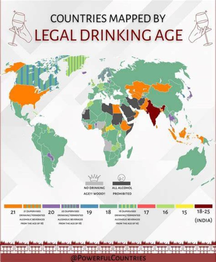 Legal Drinking Alcohol Age World Map Nuffy