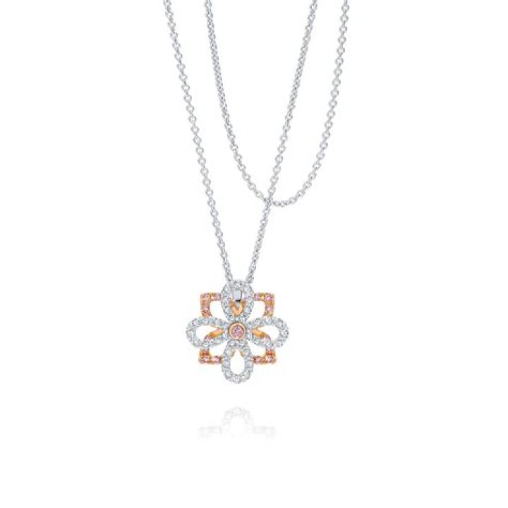 Liola White and Australian Argyle Pink Diamond&trade; Flower Pendant Fine