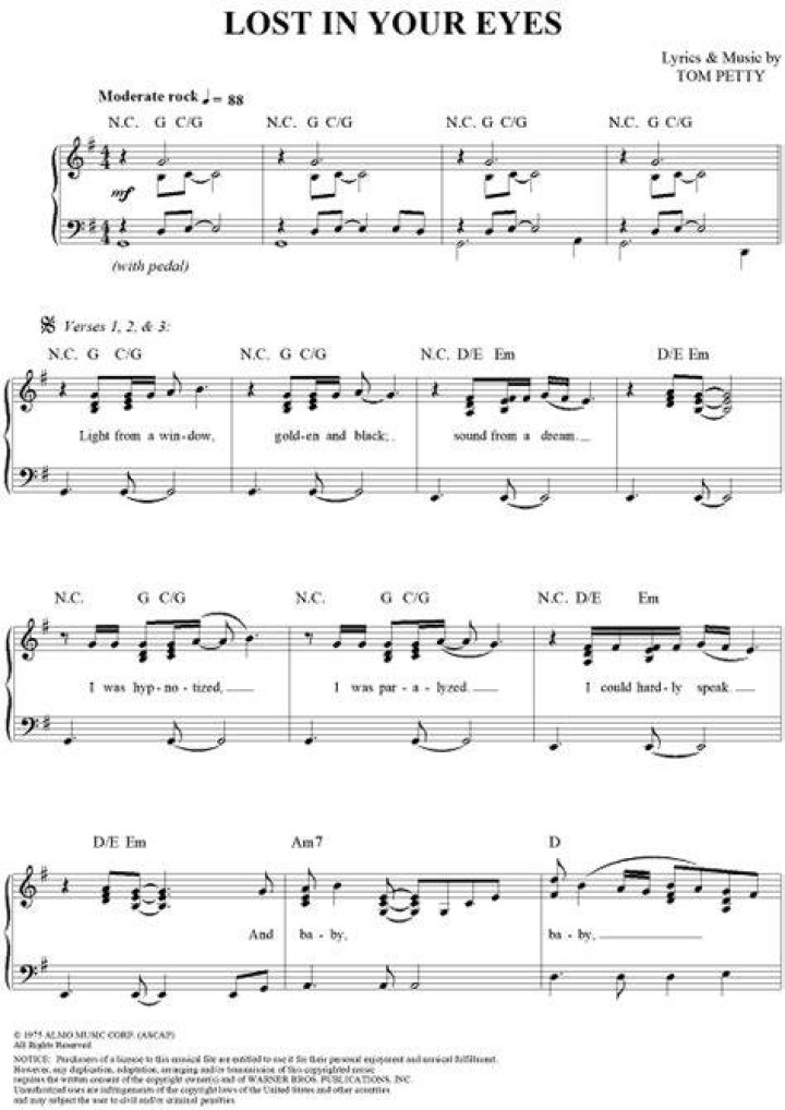 Lost In Your Eyes Sheet Music Debbie Gibson EZ Play Today