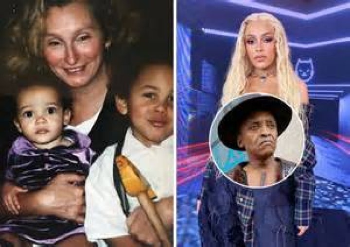 (LR) Saweetie and Dad Johnny Harper arrives at the BET Awards 2021