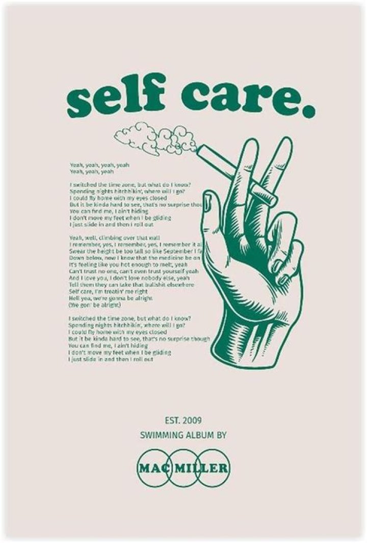 Mac Miller Poster Self Care Definition Rap Lyrics Wall Art Etsy