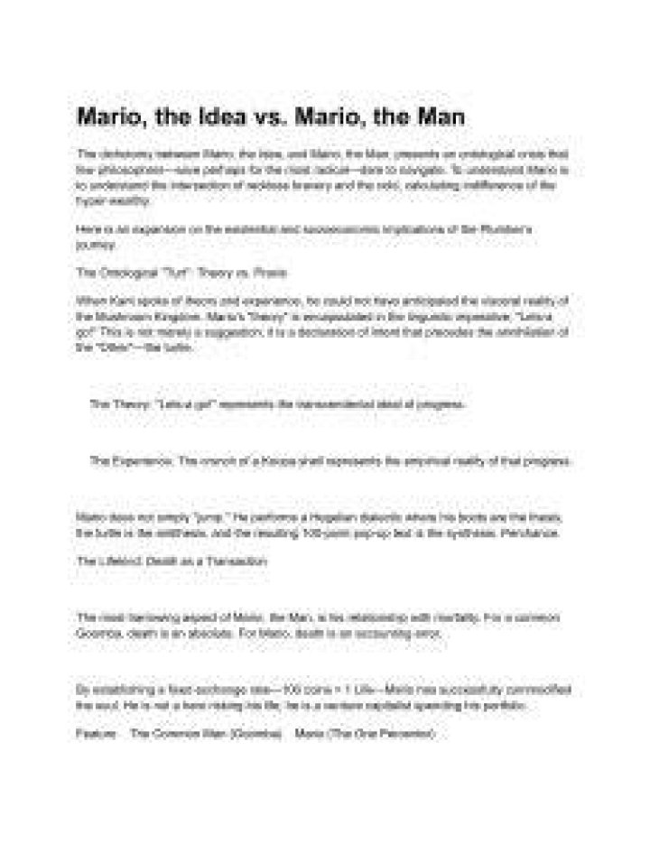 Mario, the Idea vs. Mario, the Man Know Your Meme