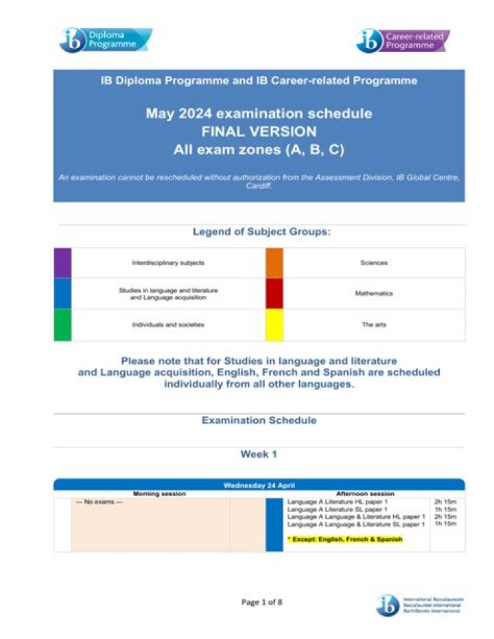 May 2024 Ib Exam Schedule Zone B Blanca Rebecka