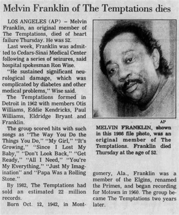 Melvin Franklin Biography Facts, Childhood, Family Life