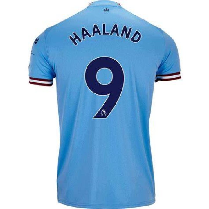 Men&rsquo;s Authentic HAALAND 9 Manchester City Home Soccer Jersey Shirt