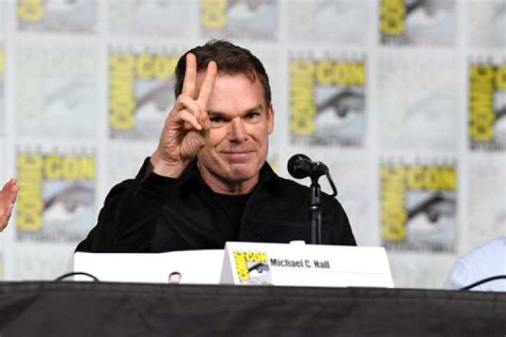 Michael C Hall on the red carpet with on screen son Harrison for the