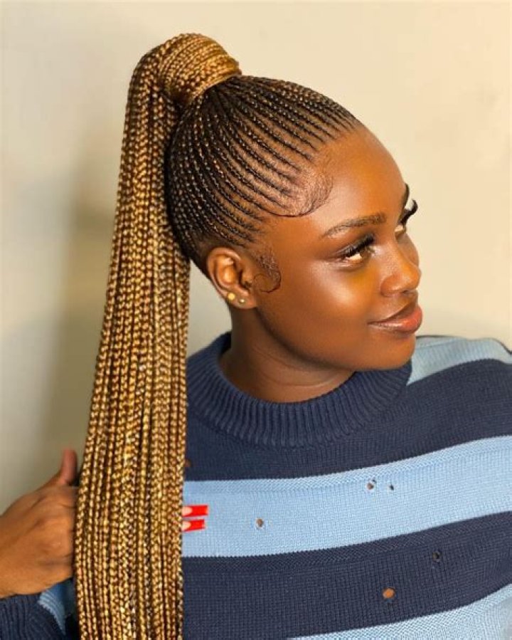 Micro Cornrows Into Pony With Waves cornrowbraids braids Looking for
