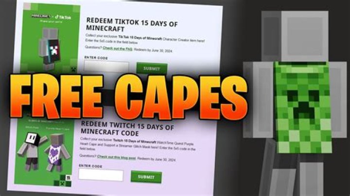 Minecraft Tiktok Cape X Twitch Cape CODE Only eBay