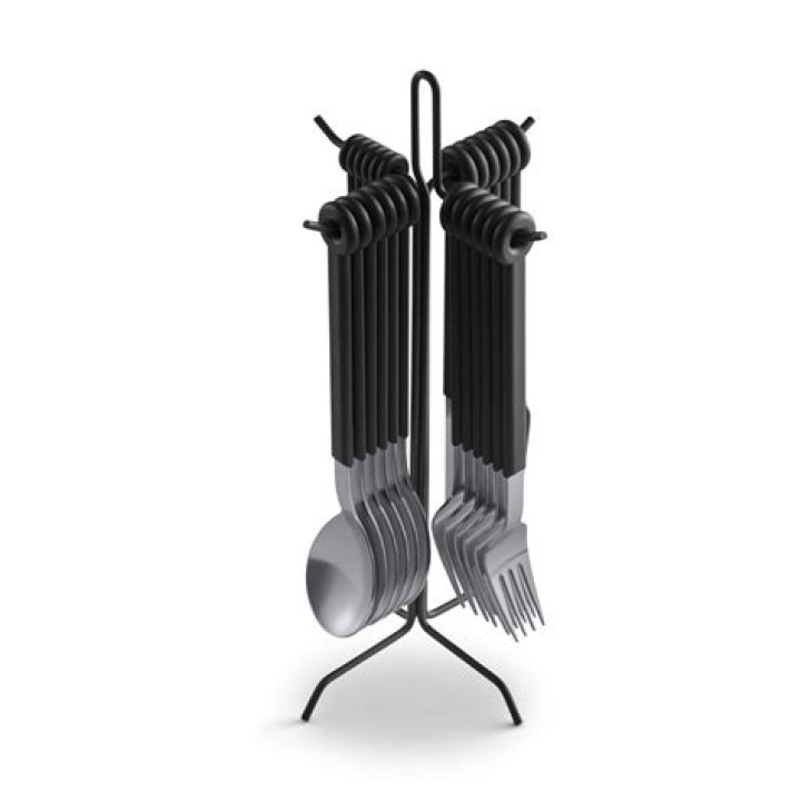 Mono Ring Flatware Set 24 + Stand, White Gessato Design Store