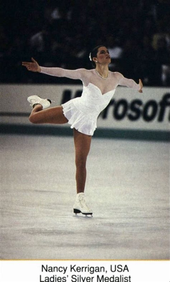 Nancy Kerrigan Like the netting long sleeves on this Vera Wang, perfect