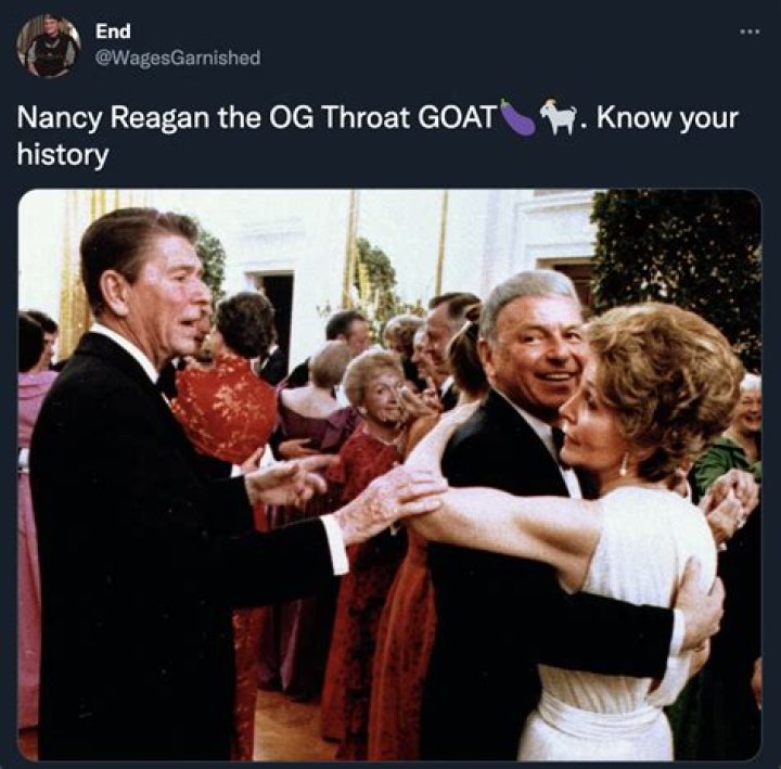 Nancy Reagan Throat Goat Nancy Reagan Throat Goat Know Your Meme