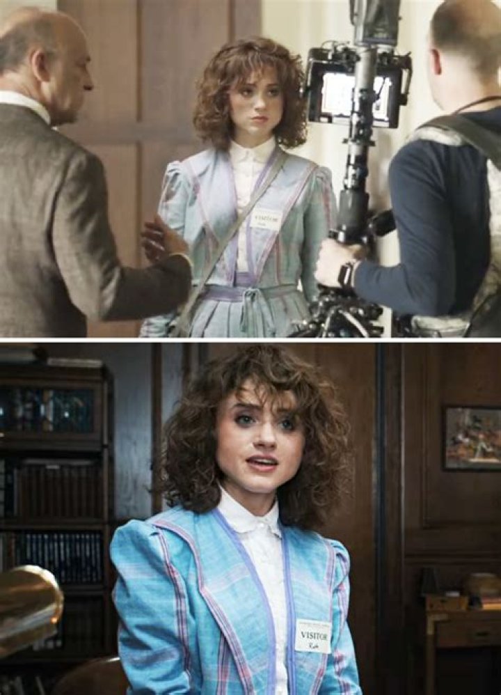 Natalia Dyer behind the scenes of Stranger Things Nancy stranger