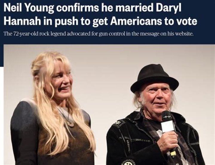 Neil Young confirms his marriage to Daryl Hannah in a message released